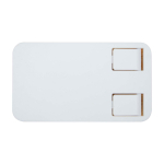 Supporto pieghevole per cellulare da scrivania con base in bambù color bianco seconda vista frontale