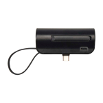 Batteria esterna 2 in 1 in plastica riciclata con supporto pieghevole color nero vista dettaglio 1