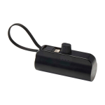 Batteria esterna 2 in 1 in plastica riciclata con supporto pieghevole color nero seconda vista