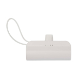 Batteria esterna 2 in 1 in plastica riciclata con supporto pieghevole color bianco seconda vista frontale