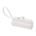Batteria esterna 2 in 1 in plastica riciclata con supporto pieghevole color bianco seconda vista