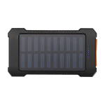 Powerbank a energia solare con design ultraresistente esterno color nero seconda vista frontale