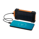 Powerbank a energia solare con design ultraresistente esterno color nero terza vista