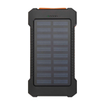 Powerbank a energia solare con design ultraresistente esterno color nero terza vista frontale