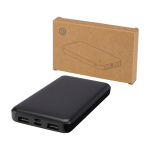 Powerbank in plastica riciclata indicatore LED di carica 10.000 mAh color nero