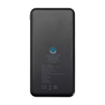 Powerbank in plastica riciclata indicatore LED di carica 10.000 mAh color nero seconda vista posteriore