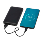 Powerbank in plastica riciclata indicatore LED di carica 10.000 mAh color nero terza vista