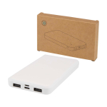 Powerbank in plastica riciclata indicatore LED di carica 10.000 mAh color bianco