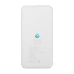Powerbank in plastica riciclata indicatore LED di carica 10.000 mAh color bianco seconda vista posteriore