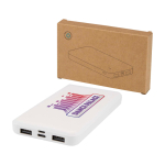 Powerbank in plastica riciclata indicatore LED di carica 10.000 mAh color bianco