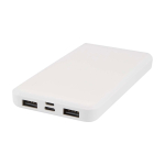 Powerbank in plastica riciclata indicatore LED di carica 10.000 mAh color bianco seconda vista