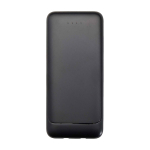 Batteria esterna in plastica riciclata con 2 cavi 10.000 mAh color nero seconda vista frontale