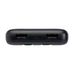 Batteria esterna in plastica riciclata con 2 cavi 10.000 mAh color nero vista dettaglio 1