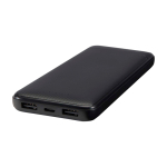 Batteria esterna in plastica riciclata con 2 cavi 10.000 mAh color nero seconda vista