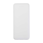 Batteria esterna in plastica riciclata con 2 cavi 10.000 mAh color bianco seconda vista frontale