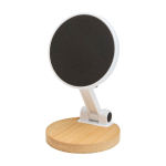 Supporto pieghevole magnetico per telefono con base in bambù color bianco seconda vista