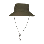 Cappello tipo bob in nylon con design pieghevole 100 g/m2 color verde scuro seconda vista frontale
