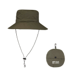Cappello tipo bob in nylon con design pieghevole 100 g/m2 vista area di stampa
