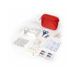 Kit di primo soccorso con 31 pezzi base di emergenza color rosso