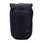 Zaino rolltop per portatile in poliestere espandibile 17” color nero seconda vista frontale