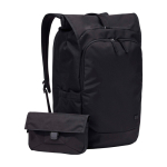 Zaino rolltop per portatile in poliestere espandibile 17” color nero terza vista