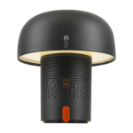 Altoparlante in acciaio e plastica con lampada LED regolabile Kooduu 10W color antracite vista con logo stampato 2