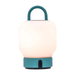 Lampada portatile tipo lanterna con luce soffusa Kooduu Loome color verde menta terza vista frontale