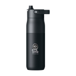 Bottiglia termica filtro purificatore incorporato 680ml LARQ Swig Top color nero vista con stampa tampografica