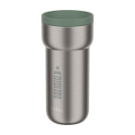 Tazza termica da viaggio in acciaio inox 375ml Mepal Ellipse color verde vista con logo stampato 2