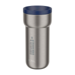 Tazza termica da viaggio in acciaio inox 375ml Mepal Ellipse color blu mare vista con logo stampato 2