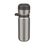 Borraccia sportiva termica in acciaio inox 600ml Mepal Twist color nero vista con logo stampato 2