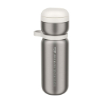 Borraccia sportiva termica in acciaio inox 600ml Mepal Twist color bianco vista con logo stampato 2