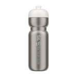 Borraccia sportiva ermetica in acciaio inox 800ml Mepal Pull color bianco vista con logo stampato 2