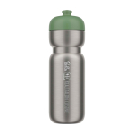 Borraccia sportiva ermetica in acciaio inox 800ml Mepal Pull color verde bosco vista con logo stampato 2
