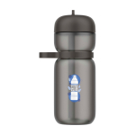 Borraccia sportiva plastica tappo ribaltabile e cannuccia 600ml Mepal color nero vista con stampa tampografica