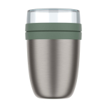 Contenitore termico doppio scomparto separato 700ml Mepal Ellipse 2.0 color verde seconda vista frontale