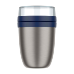 Contenitore termico doppio scomparto separato 700ml Mepal Ellipse 2.0 color blu mare seconda vista frontale