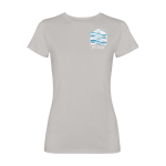 Maglietta maniche corte da donna sagomata 280 g/m2 Roly Fiyi color grigio vista con stampa serigrafica