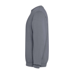 Maglione unisex con collo rotondo in cotone 250 g/m2 Roly Jaya color grigio scuro vista laterale