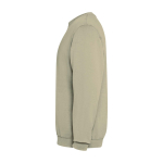 Maglione unisex con collo rotondo in cotone 250 g/m2 Roly Jaya color cachi vista laterale