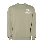 Maglione unisex con collo rotondo in cotone 250 g/m2 Roly Jaya color cachi vista con stampa serigrafica