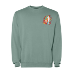 Maglione unisex con collo rotondo in cotone 250 g/m2 Roly Jaya color verde scuro vista con stampa serigrafica