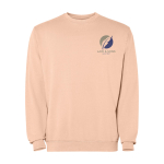 Maglione unisex con collo rotondo in cotone 250 g/m2 Roly Jaya color corallo vista con stampa serigrafica