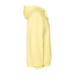 Felpa unisex con cappuccio e effetto lavato 250 g/m2 Roly Kenia color giallo seconda vista con laterale