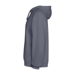 Felpa unisex con cappuccio e effetto lavato 250 g/m2 Roly Kenia color grigio scuro vista laterale