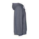 Felpa unisex con cappuccio e effetto lavato 250 g/m2 Roly Kenia color grigio scuro seconda vista con laterale