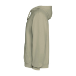 Felpa unisex con cappuccio e effetto lavato 250 g/m2 Roly Kenia color cachi vista laterale