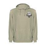 Felpa unisex con cappuccio e effetto lavato 250 g/m2 Roly Kenia color cachi vista con stampa serigrafica