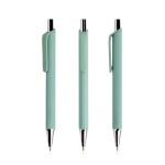 Penna ergonomica corpo triangolare e finitura gommata inchiostro nero color verde menta