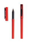 Roller riciclato con corpo gommato e scrittura fluida inchiostro nero color rosso vue 1